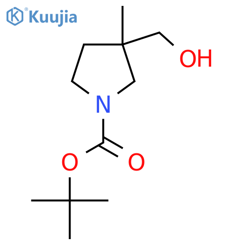 Tert-butyl 3-(hydroxymethyl)-3-methylpyrrolidine-1-carboxylate structure