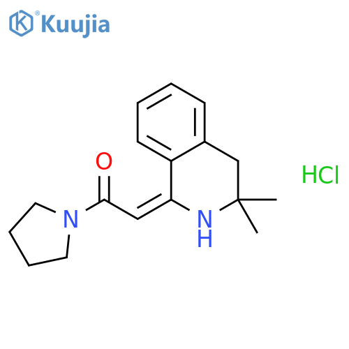 Pyrrolidine,1-[(3,4-dihydro-3,3-dimethyl-1(2H)-isoquinolinylidene)acetyl]-,monohydrochloride, (Z)- (9CI) structure