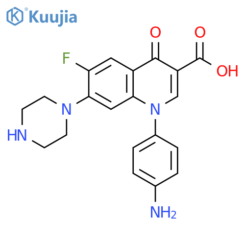 3-Quinolinecarboxylic acid,1-(4-aminophenyl)-6-fluoro-1,4-dihydro-4-oxo-7-(1-piperazinyl)- structure