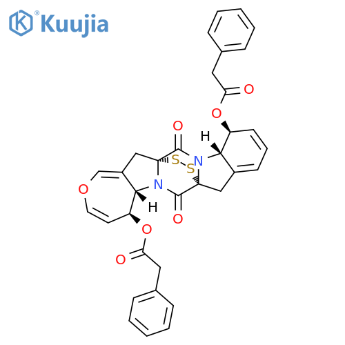 Benzeneacetic acid,(5S,5aS,7aR,12S,12aS,14aR)-5,5a,12,12a-tetrahydro-7,14-dioxo-8H,15H-7a,14a-epidithio-7H,14H-oxepino[3'',4'':4',5']pyrrolo[1',2':4,5]pyrazino[1,2-a]indole-5,12-diylester (9CI) structure
