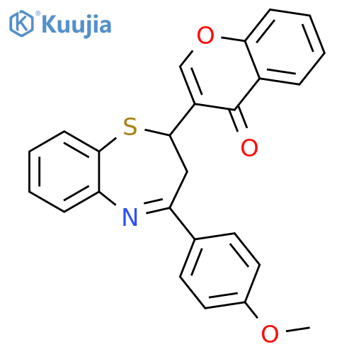4H-1-Benzopyran-4-one,3-[2,3-dihydro-4-(4-methoxyphenyl)-1,5-benzothiazepin-2-yl]- structure