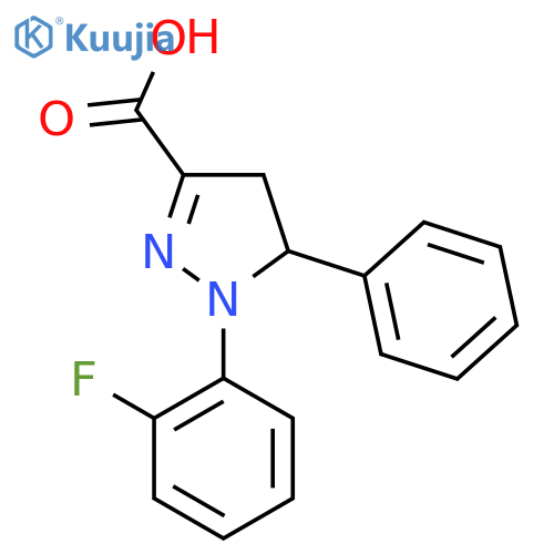 1-(2-Fluorophenyl)-5-phenyl-4,5-dihydro-1H-pyrazole-3-carboxylic acid structure