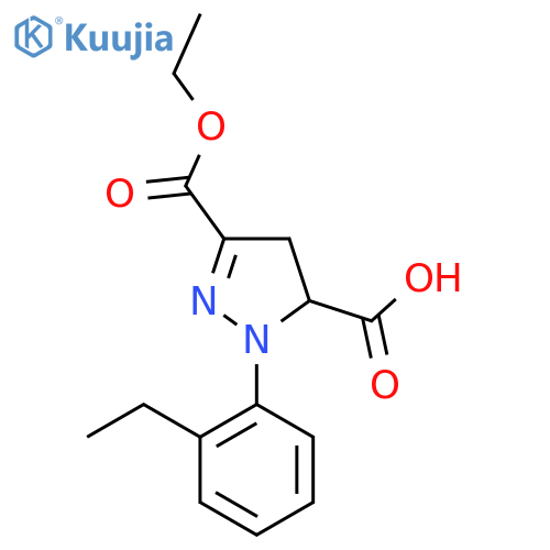 3-(Ethoxycarbonyl)-1-(2-ethylphenyl)-4,5-dihydro-1H-pyrazole-5-carboxylic acid structure
