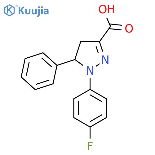 1-(4-Fluorophenyl)-5-phenyl-4,5-dihydro-1H-pyrazole-3-carboxylic acid structure