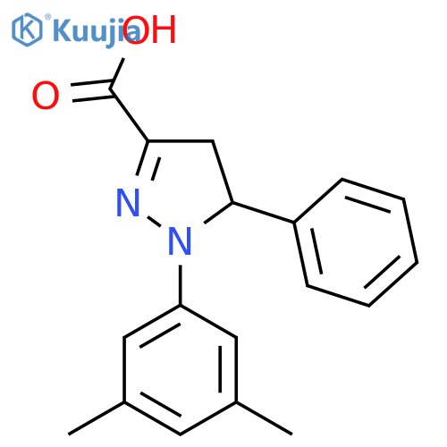 1-(3,5-Dimethylphenyl)-5-phenyl-4,5-dihydro-1H-pyrazole-3-carboxylic acid structure