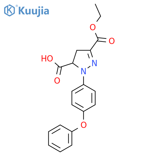 3-(Ethoxycarbonyl)-1-(4-phenoxyphenyl)-4,5-dihydro-1H-pyrazole-5-carboxylic acid structure