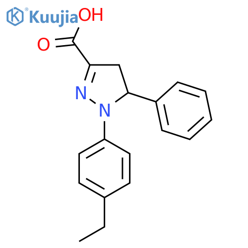 1-(4-Ethylphenyl)-5-phenyl-4,5-dihydro-1H-pyrazole-3-carboxylic acid structure