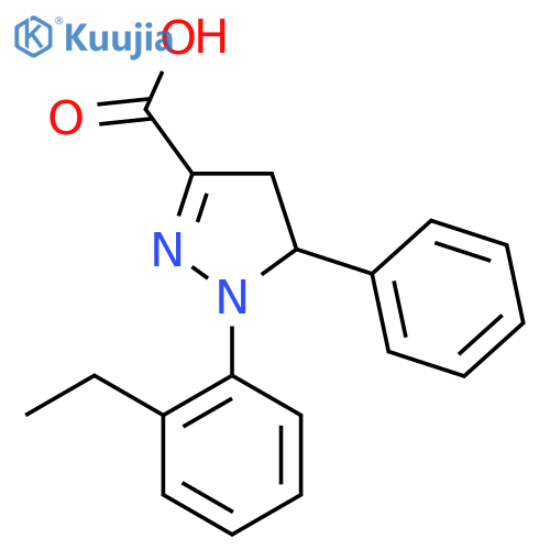 1-(2-Ethylphenyl)-5-phenyl-4,5-dihydro-1H-pyrazole-3-carboxylic acid structure