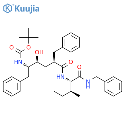 Carbamic acid,[(1S,2S,4R)-2-hydroxy-5-[[(1S,2S)-2-methyl-1-[[(phenylmethyl)amino]carbonyl]butyl]amino]-5-oxo-1,4-bis(phenylmethyl)pentyl]-,1,1-dimethylethyl ester (9CI) structure