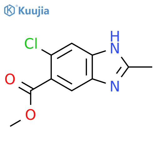 Methyl5-chloro-2-methyl-1H-benzo[d]imidazole-6-carboxylate structure
