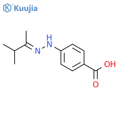 4-[2-(3-methylbutan-2-ylidene)hydrazinyl]benzoic acid structure