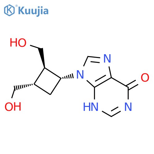 6H-Purin-6-one,9-[(1R,2R,3S)-2,3-bis(hydroxymethyl)cyclobutyl]-1,9-dihydro-, rel- structure