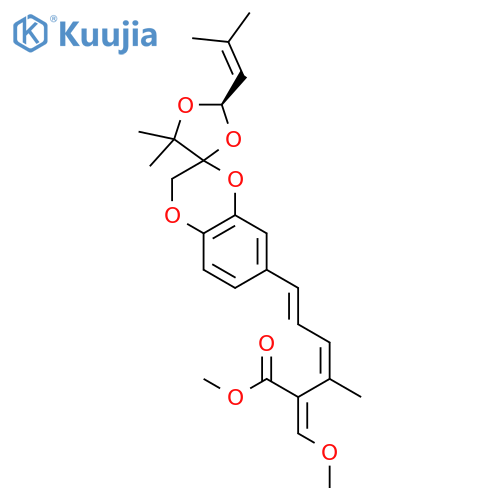 3,5-Hexadienoic acid,6-[(2S,2'R)-5',5'-dimethyl-2'-(2-methyl-1-propen-1-yl)spiro[1,4-benzodioxin-2(3H),4'-[1,3]dioxolan]-7-yl]-2-(methoxymethylene)-3-methyl-,methyl ester, (2E,3Z,5E)- structure