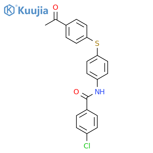 Benzamide, N-[4-[(4-acetylphenyl)thio]phenyl]-4-chloro- structure
