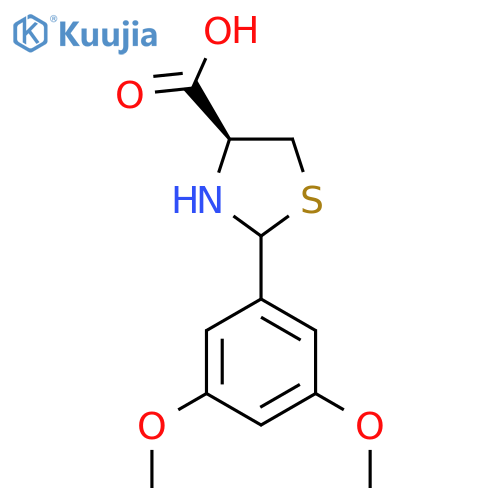 (4S)-2-(3,5-Dimethoxyphenyl)-1,3-thiazolidine-4-carboxylic acid structure