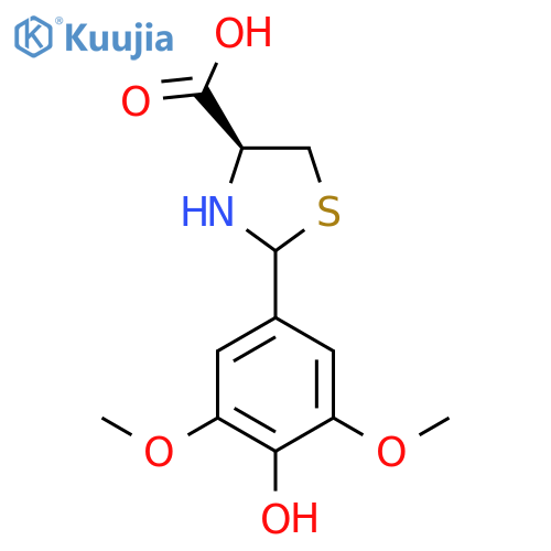 (4S)-2-(4-Hydroxy-3,5-dimethoxyphenyl)-1,3-thiazolidine-4-carboxylic acid structure