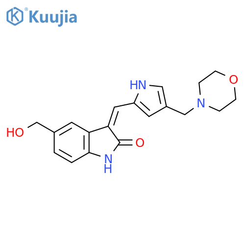 (Z)-5-(Hydroxymethyl)-3-((4-(morpholinomethyl)-1H-pyrrol-2-yl)methylene)indolin-2-one structure