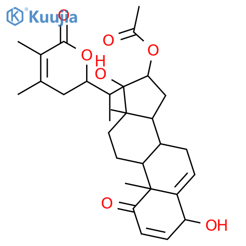 (4beta,16alpha,22R)-4,17-dihydroxy-1,26-dioxo-22,26-epoxyergosta-2,5,24-trien-16-yl acetate structure