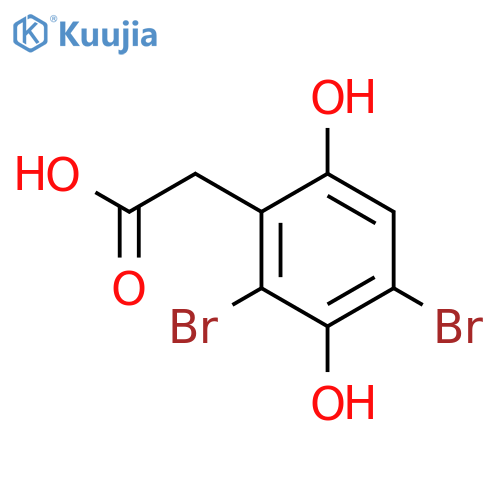 (2,4-dibromo-3,6-dihydroxyphenyl)acetic acid structure