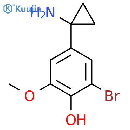 4-(1-aminocyclopropyl)-2-bromo-6-methoxyphenol structure