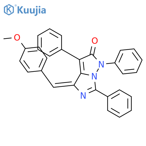1H-Imidazo[1,5-b]pyrazol-2(4H)-one, 4-[(4-methoxyphenyl)methylene]-1,3,6-triphenyl- structure