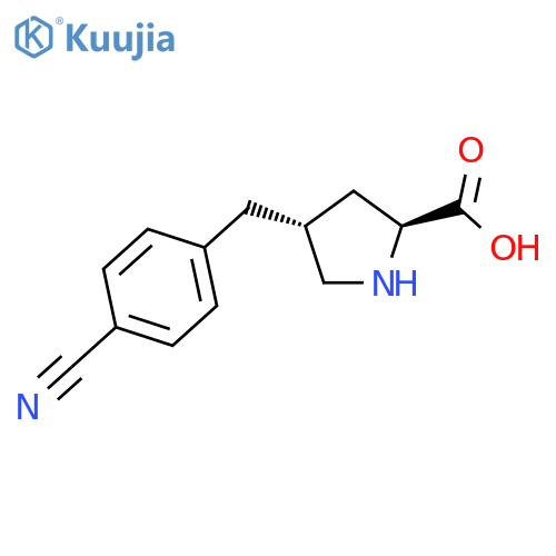 (2S,4R)-4-(4-Cyanobenzyl)pyrrolidine-2-carboxylic acid structure