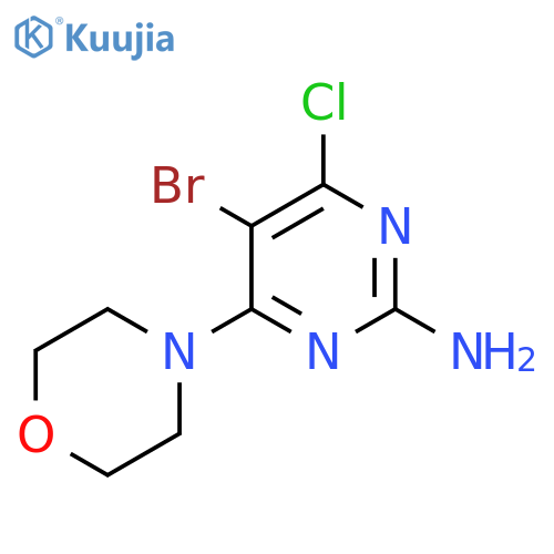 5-bromo-4-chloro-6-morpholin-4-ylpyrimidin-2-amine structure