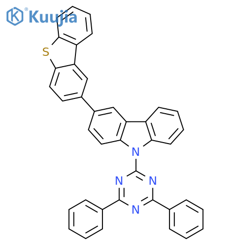 9H-Carbazole, 3-(2-dibenzothienyl)-9-(4,6-diphenyl-1,3,5-triazin-2-yl)- structure
