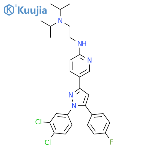 N2-5-1-(3,4-Dichlorophenyl)-5-(4-fluorophenyl)-1H-pyrazol-3-yl-2-pyridinyl-N1,N1-bis(1-methylethyl)-1,2-ethanediamine structure