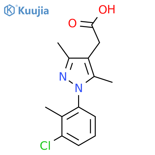 2-(1-(3-Chloro-2-methylphenyl)-3,5-dimethyl-1H-pyrazol-4-yl)aceticacid structure