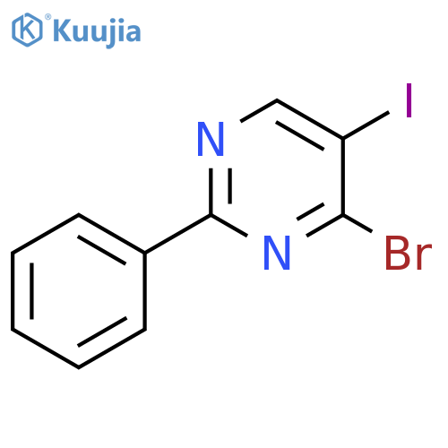 4-bromo-5-iodo-2-phenylpyrimidine structure