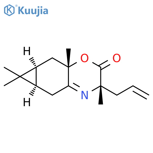 Cyclopropa[g]-1,4-benzoxazin-2(3H)-one, 5,5a,6,6a,7,7a-hexahydro-3,6,6,7a-tetramethyl-3-(2-propen-1-yl)-, (3S,5aR,6aS,7aS)- structure