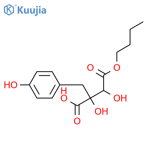 4-butoxy-2,3-dihydroxy-2-(4-hydroxybenzyl)-4-oxobutanoic acid structure