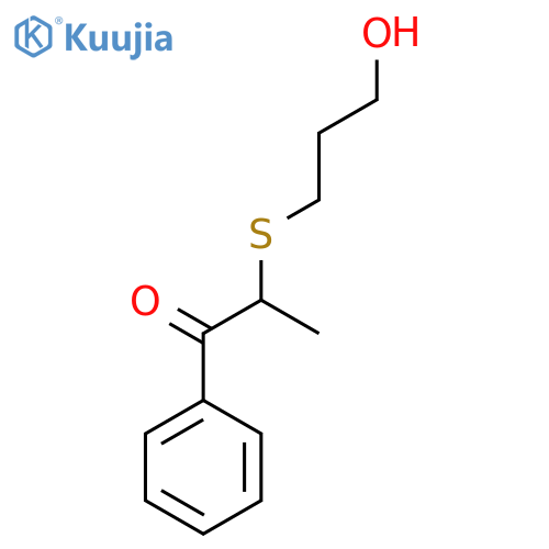 2-((3-Hydroxypropyl)thio)-1-phenylpropan-1-one structure