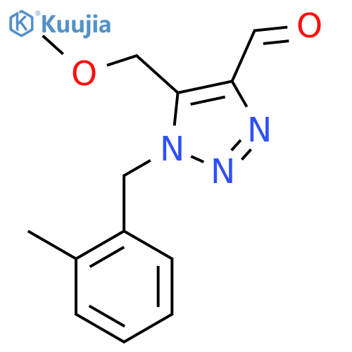 5-(methoxymethyl)-1-(2-methylphenyl)methyl-1H-1,2,3-triazole-4-carbaldehyde structure