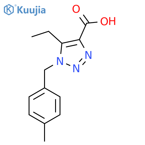 5-ethyl-1-(4-methylphenyl)methyl-1H-1,2,3-triazole-4-carboxylic acid structure