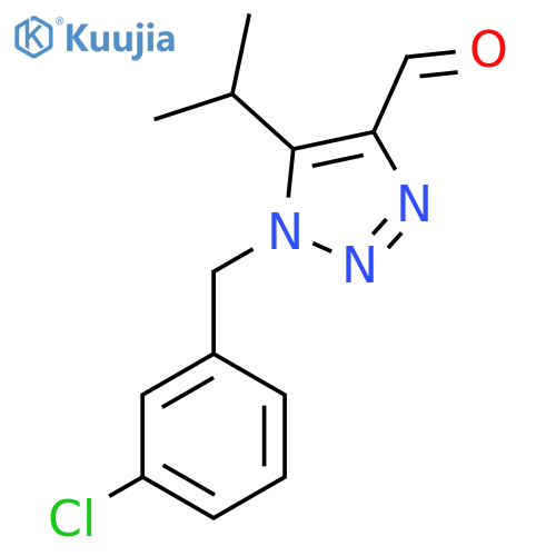 1-(3-chlorophenyl)methyl-5-(propan-2-yl)-1H-1,2,3-triazole-4-carbaldehyde structure