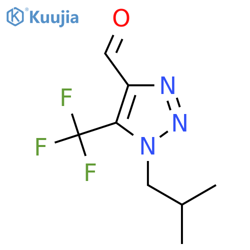 1-(2-methylpropyl)-5-(trifluoromethyl)-1H-1,2,3-triazole-4-carbaldehyde structure