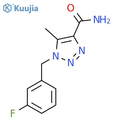 1-(3-fluorophenyl)methyl-5-methyl-1H-1,2,3-triazole-4-carboxamide structure