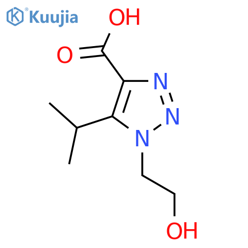 1-(2-hydroxyethyl)-5-(propan-2-yl)-1H-1,2,3-triazole-4-carboxylic acid structure