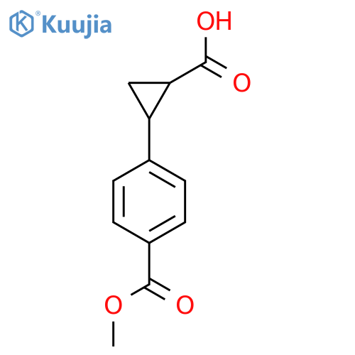 2-4-(methoxycarbonyl)phenylcyclopropane-1-carboxylic acid structure