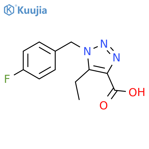 5-ethyl-1-(4-fluorophenyl)methyl-1H-1,2,3-triazole-4-carboxylic acid structure