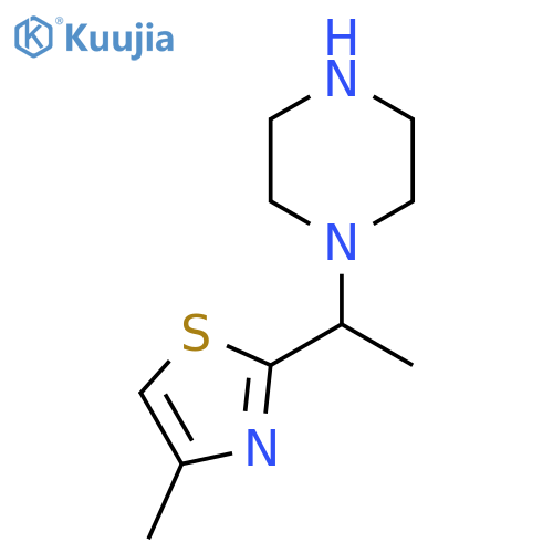 1-1-(4-methyl-1,3-thiazol-2-yl)ethylpiperazine structure