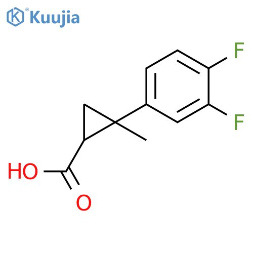 2-(3,4-difluorophenyl)-2-methylcyclopropane-1-carboxylic acid structure