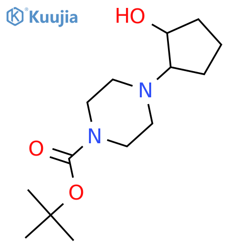 tert-butyl 4-(2-hydroxycyclopentyl)piperazine-1-carboxylate structure