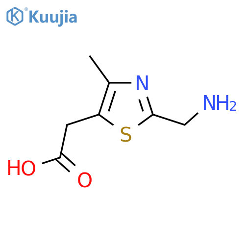 5-Thiazoleacetic acid, 2-(aminomethyl)-4-methyl- structure