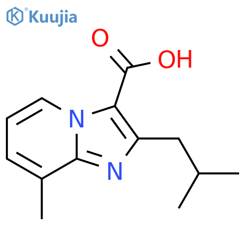 8-methyl-2-(2-methylpropyl)imidazo1,2-apyridine-3-carboxylic acid structure