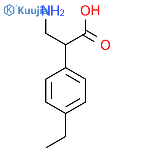 3-amino-2-(4-ethylphenyl)propanoic acid structure