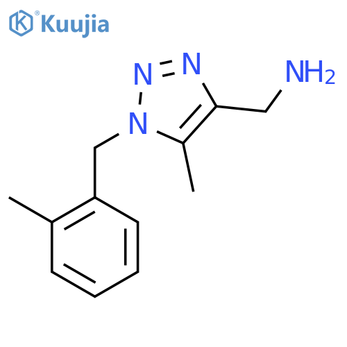 {5-methyl-1-(2-methylphenyl)methyl-1H-1,2,3-triazol-4-yl}methanamine structure