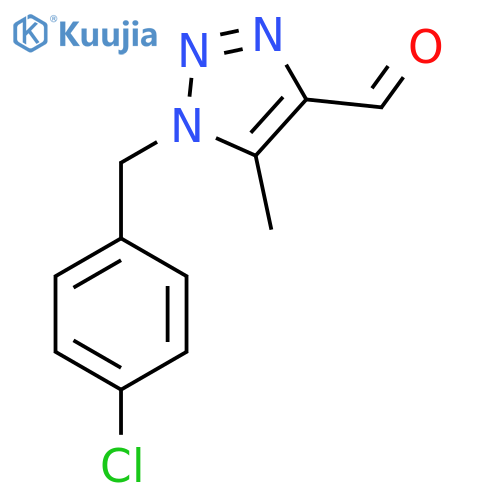 1-(4-chlorophenyl)methyl-5-methyl-1H-1,2,3-triazole-4-carbaldehyde structure